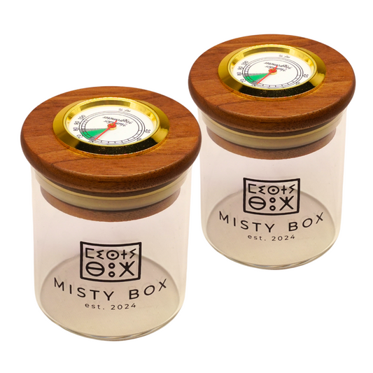 2x Aufbewahrungsglas mit Hygrometer