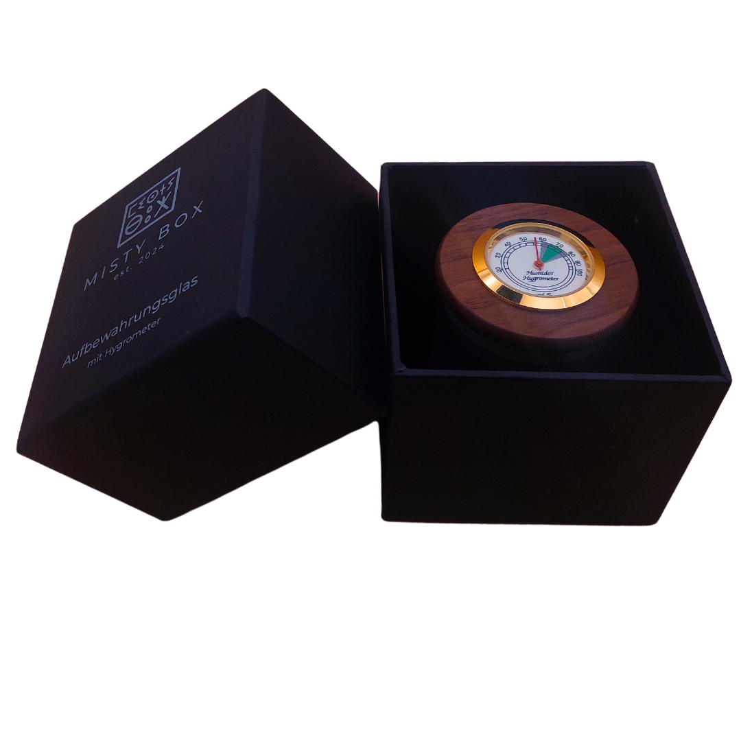 2x Aufbewahrungsglas mit Hygrometer